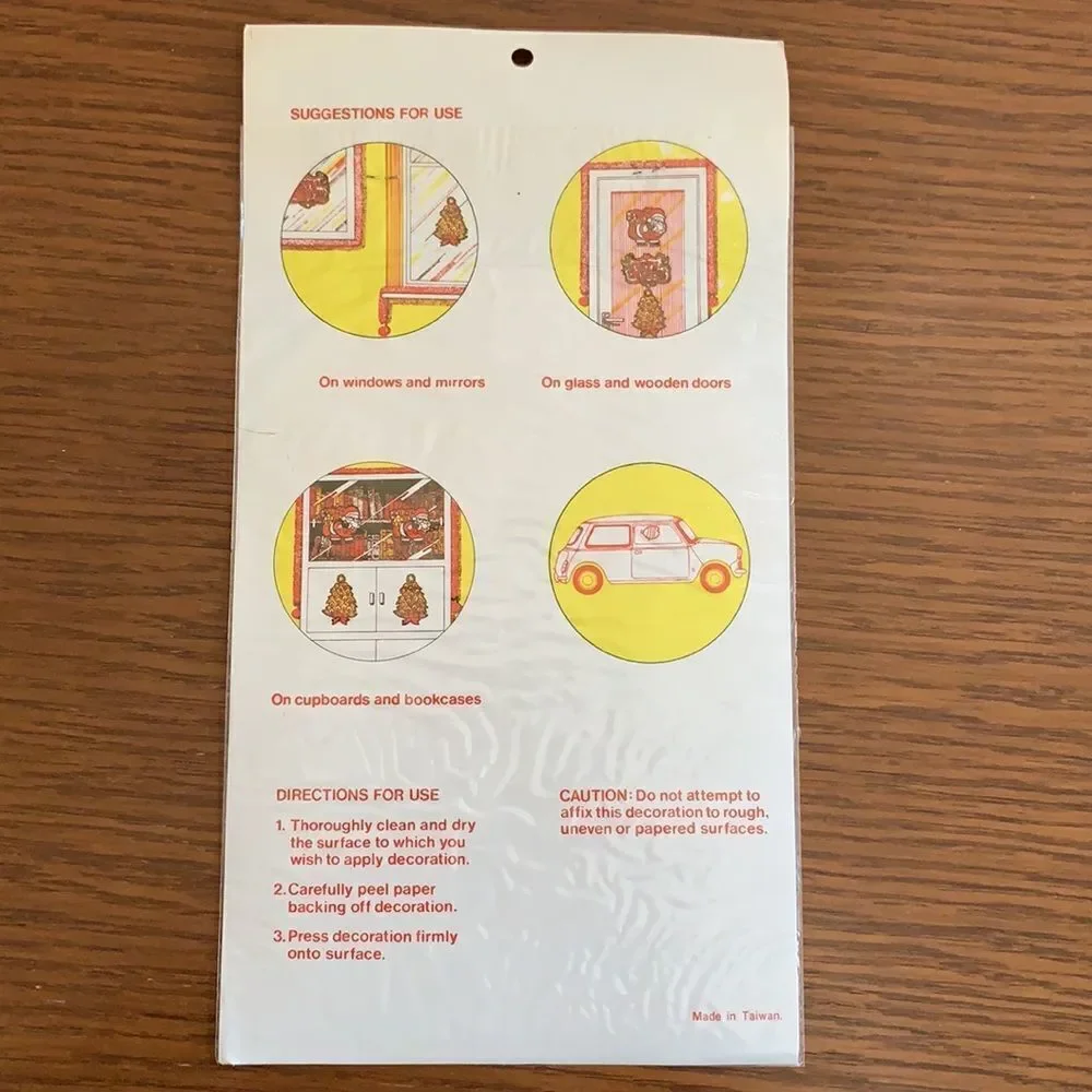 Vtg 70s instant‎ stained glass Christmas scene in packaging